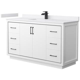 A thumbnail of the Wyndham Collection WCF1111-60S-VCA-MXX White / White Cultured Marble Top / Matte Black Hardware