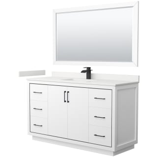 A thumbnail of the Wyndham Collection WCF111160S-QTZ-UNSM58 White / White Quartz Top / Matte Black Hardware