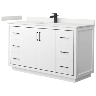 A thumbnail of the Wyndham Collection WCF111160S-QTZ-UNSMXX White / White Quartz Top / Matte Black Hardware