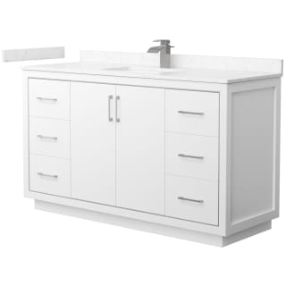 A thumbnail of the Wyndham Collection WCF1111-60S-VCA-MXX White / Carrara Cultured Marble Top / Brushed Nickel Hardware