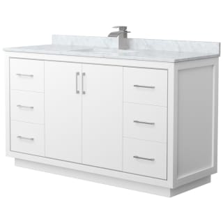 A thumbnail of the Wyndham Collection WCF1111-60S-NAT-MXX White / Brushed Nickel Hardware