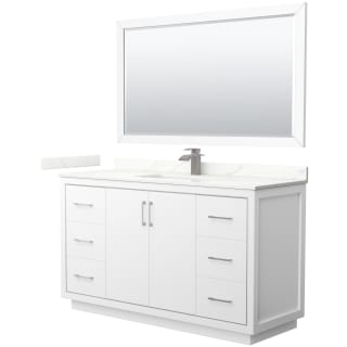A thumbnail of the Wyndham Collection WCF111160S-QTZ-UNSM58 White / Giotto Quartz Top / Brushed Nickel Hardware