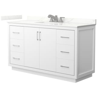 A thumbnail of the Wyndham Collection WCF111160S-QTZ-US3MXX White / Giotto Quartz Top / Brushed Nickel Hardware