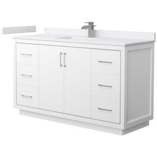 A thumbnail of the Wyndham Collection WCF1111-60S-VCA-MXX White / White Cultured Marble Top / Brushed Nickel Hardware