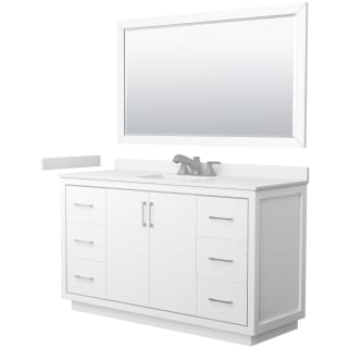 A thumbnail of the Wyndham Collection WCF111160S-QTZ-US3M58 White / White Quartz Top / Brushed Nickel Hardware