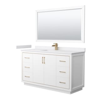 A thumbnail of the Wyndham Collection WCF1111-60S-VCA-M58 White / White Cultured Marble Top / Satin Bronze Hardware