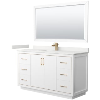 A thumbnail of the Wyndham Collection WCF111160S-QTZ-UNSM58 White / White Quartz Top / Satin Bronze Hardware