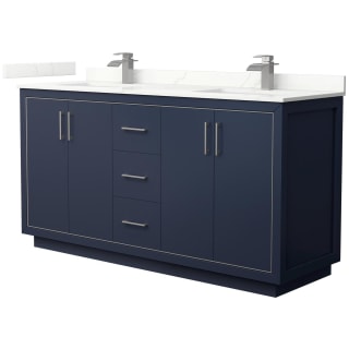 A thumbnail of the Wyndham Collection WCF111166D-QTZ-UNSMXX Dark Blue / Giotto Quartz Top / Brushed Nickel Hardware