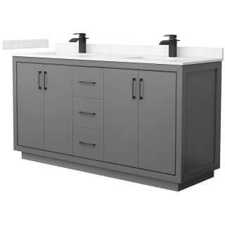 A thumbnail of the Wyndham Collection WCF1111-66D-VCA-MXX Dark Gray / Carrara Cultured Marble Top / Matte Black Hardware
