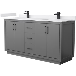A thumbnail of the Wyndham Collection WCF1111-66D-VCA-MXX Dark Gray / White Cultured Marble Top / Matte Black Hardware
