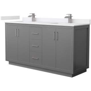 A thumbnail of the Wyndham Collection WCF1111-66D-VCA-MXX Dark Gray / White Cultured Marble Top / Brushed Nickel Hardware
