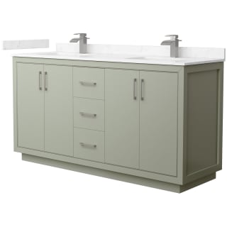 A thumbnail of the Wyndham Collection WCF1111-66D-VCA-MXX Light Green / Carrara Cultured Marble Top / Brushed Nickel Hardware