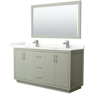 A thumbnail of the Wyndham Collection WCF111166D-QTZ-UNSM58 Light Green / Giotto Quartz Top / Brushed Nickel Hardware