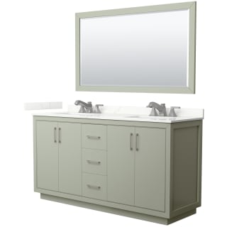 A thumbnail of the Wyndham Collection WCF111166D-QTZ-US3M58 Light Green / Giotto Quartz Top / Brushed Nickel Hardware