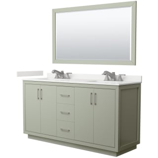 A thumbnail of the Wyndham Collection WCF111166D-QTZ-US3M58 Light Green / White Quartz Top / Brushed Nickel Hardware