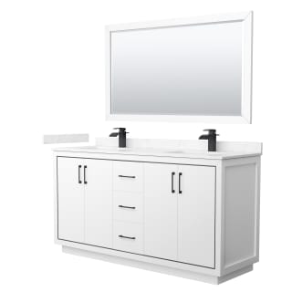 A thumbnail of the Wyndham Collection WCF1111-66D-VCA-M58 White / Carrara Cultured Marble Top / Matte Black Hardware