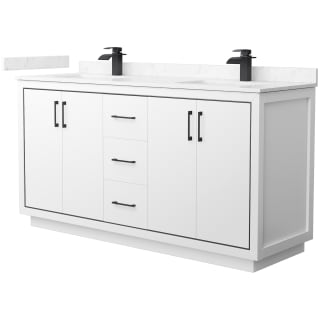 A thumbnail of the Wyndham Collection WCF1111-66D-VCA-MXX White / Carrara Cultured Marble Top / Matte Black Hardware