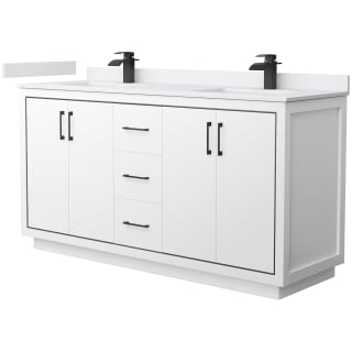A thumbnail of the Wyndham Collection WCF1111-66D-VCA-MXX White / White Cultured Marble Top / Matte Black Hardware