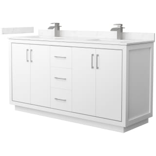 A thumbnail of the Wyndham Collection WCF1111-66D-VCA-MXX White / Carrara Cultured Marble Top / Brushed Nickel Hardware