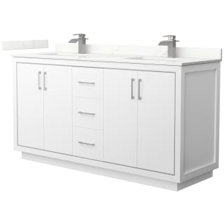 A thumbnail of the Wyndham Collection WCF111166D-QTZ-UNSMXX White / Giotto Quartz Top / Brushed Nickel Hardware