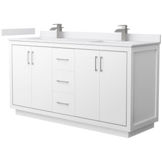 A thumbnail of the Wyndham Collection WCF1111-66D-VCA-MXX White / White Cultured Marble Top / Brushed Nickel Hardware