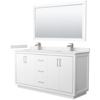 A thumbnail of the Wyndham Collection WCF111166D-QTZ-UNSM58 White / White Quartz Top / Brushed Nickel Hardware