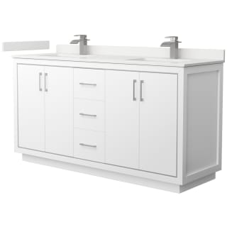 A thumbnail of the Wyndham Collection WCF111166D-QTZ-UNSMXX White / White Quartz Top / Brushed Nickel Hardware