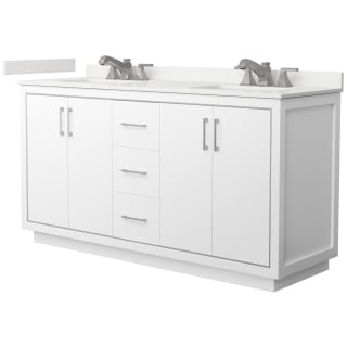 A thumbnail of the Wyndham Collection WCF111166D-QTZ-US3MXX White / White Quartz Top / Brushed Nickel Hardware