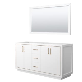 A thumbnail of the Wyndham Collection WCF1111-66D-CX-M58 White / Satin Bronze Hardware