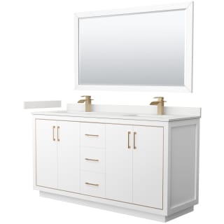 A thumbnail of the Wyndham Collection WCF111166D-QTZ-UNSM58 White / White Quartz Top / Satin Bronze Hardware