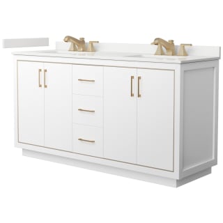 A thumbnail of the Wyndham Collection WCF111166D-QTZ-US3MXX White / White Quartz Top / Satin Bronze Hardware