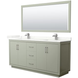 A thumbnail of the Wyndham Collection WCF111172D-QTZ-UNSM70 Light Green / Giotto Quartz Top / Brushed Nickel Hardware