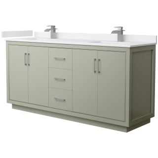 A thumbnail of the Wyndham Collection WCF1111-72D-VCA-MXX Light Green / White Cultured Marble Top / Brushed Nickel Hardware