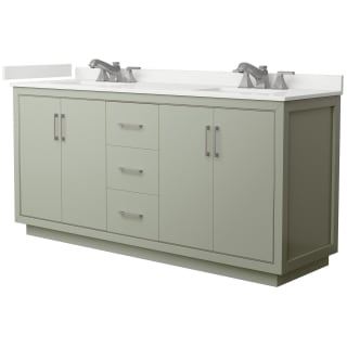 A thumbnail of the Wyndham Collection WCF111172D-QTZ-US3MXX Light Green / White Quartz Top / Brushed Nickel Hardware