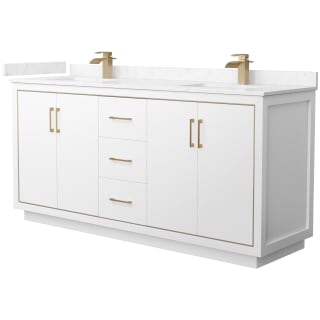 A thumbnail of the Wyndham Collection WCF1111-72D-VCA-MXX White / Carrara Cultured Marble Top / Satin Bronze Hardware