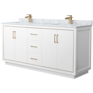 A thumbnail of the Wyndham Collection WCF1111-72D-NAT-MXX White / Satin Bronze Hardware