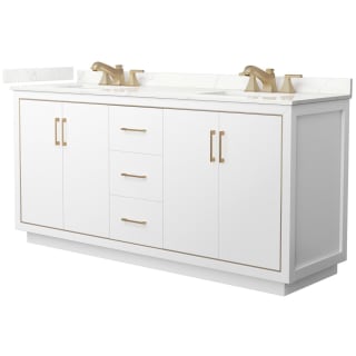 A thumbnail of the Wyndham Collection WCF111172D-QTZ-US3MXX White / Giotto Quartz Top / Satin Bronze Hardware