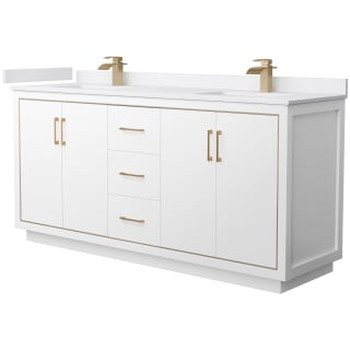 A thumbnail of the Wyndham Collection WCF1111-72D-VCA-MXX White / White Cultured Marble Top / Satin Bronze Hardware