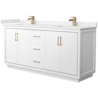 A thumbnail of the Wyndham Collection WCF111172D-QTZ-UNSMXX White / White Quartz Top / Satin Bronze Hardware