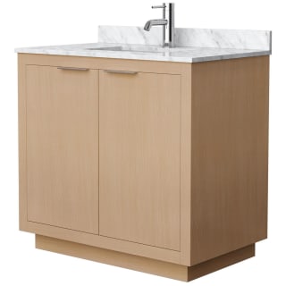 A thumbnail of the Wyndham Collection WCF282836S-NAT-UNSMXX Light Straw / White Carrara Marble Top / Brushed Nickel Hardware