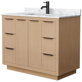 A thumbnail of the Wyndham Collection WCF282842S-NAT-UNSMXX Light Straw / White Carrara Marble Top / Matte Black Hardware