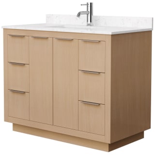 A thumbnail of the Wyndham Collection WCF282842S-VCA-UNSMXX Light Straw / Carrara Cultured Marble Top / Brushed Nickel Hardware