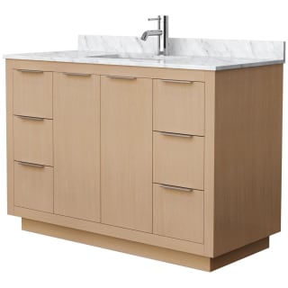 A thumbnail of the Wyndham Collection WCF282848S-NAT-UNSMXX Light Straw / White Carrara Marble Top / Brushed Nickel Hardware