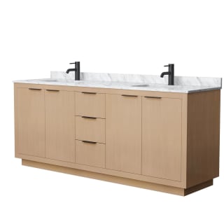 A thumbnail of the Wyndham Collection WCF282880D-NAT-UNSMXX Light Straw / White Carrara Marble Top / Matte Black Hardware