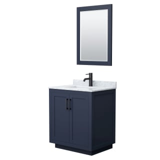 A thumbnail of the Wyndham Collection WCF2929-30S-NAT-M24 Dark Blue / White Carrara Marble Top / Matte Black Hardware
