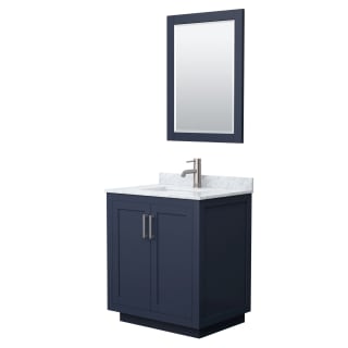 A thumbnail of the Wyndham Collection WCF2929-30S-NAT-M24 Dark Blue / White Carrara Marble Top / Brushed Nickel Hardware