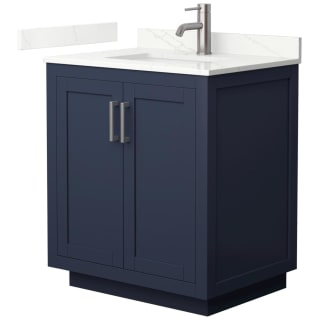 A thumbnail of the Wyndham Collection WCF292930S-QTZ-UNSMXX Dark Blue / Giotto Quartz Top / Brushed Nickel Hardware