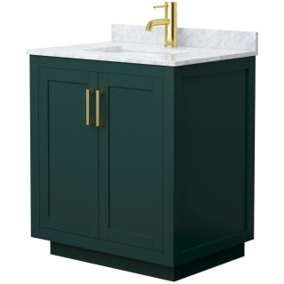 A thumbnail of the Wyndham Collection WCF2929-30S-NAT-MXX Green / White Carrara Marble Top / Brushed Gold Hardware