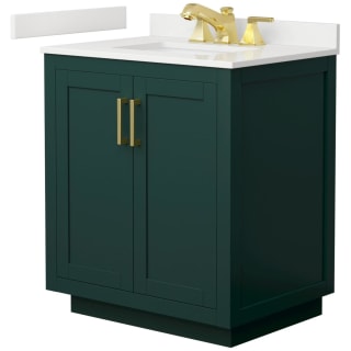 A thumbnail of the Wyndham Collection WCF292930S-QTZ-US3MXX Green / White Quartz Top / Brushed Gold Hardware