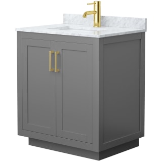 A thumbnail of the Wyndham Collection WCF2929-30S-NAT-MXX Dark Gray / White Carrara Marble Top / Brushed Gold Hardware